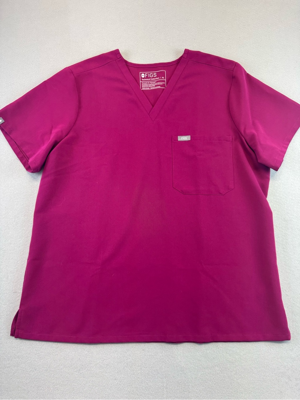 FIGS Women’s Catarina Scrub Top In Dark Magenta, XL